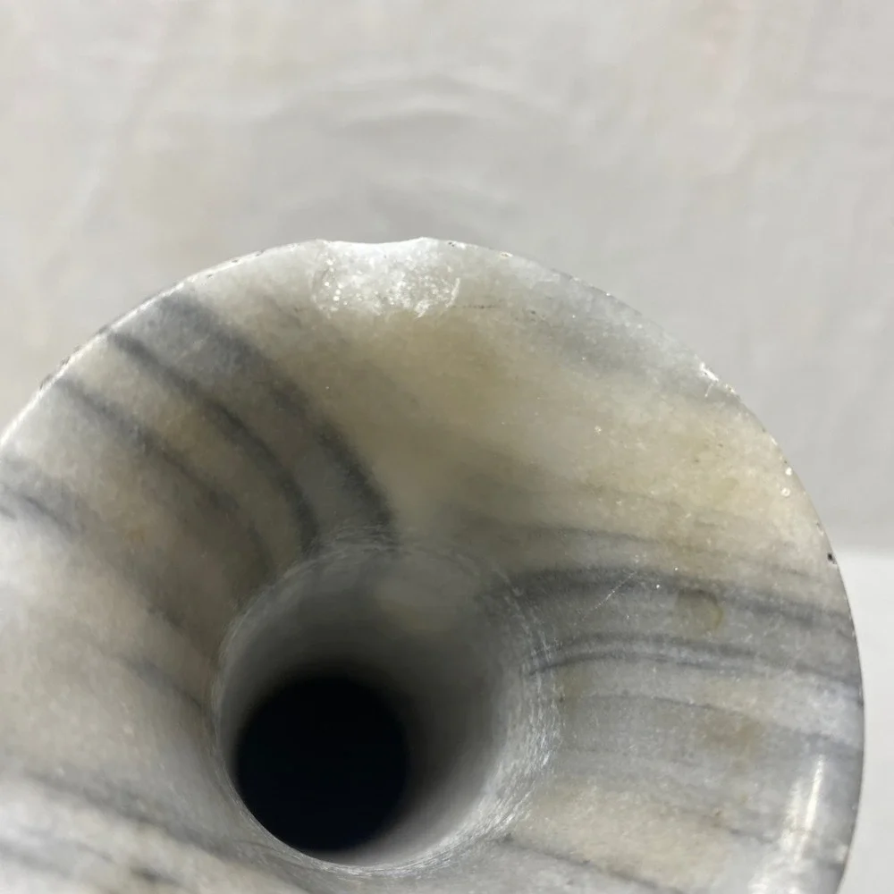 Marble Vase Stone Carved Floral Swirl Design Decorative Tabletop‎ Accent *SEE*